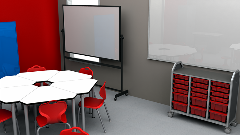 Elementary Collaborative Classroom with Desks - Alt View 1
